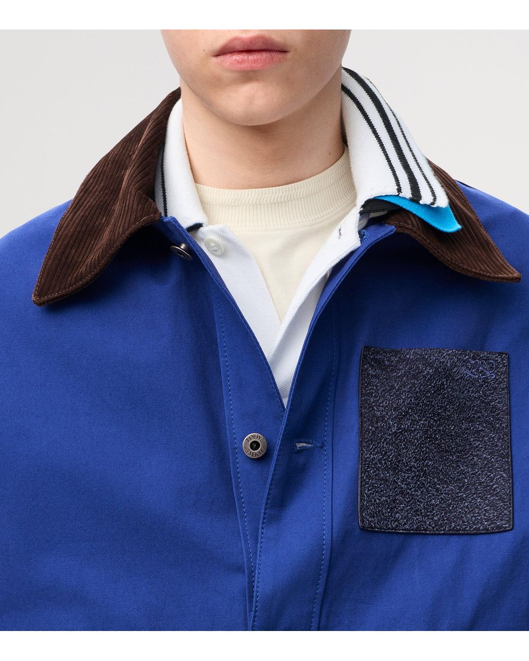 Loewe Blue Cotton Workwear Jacket for men