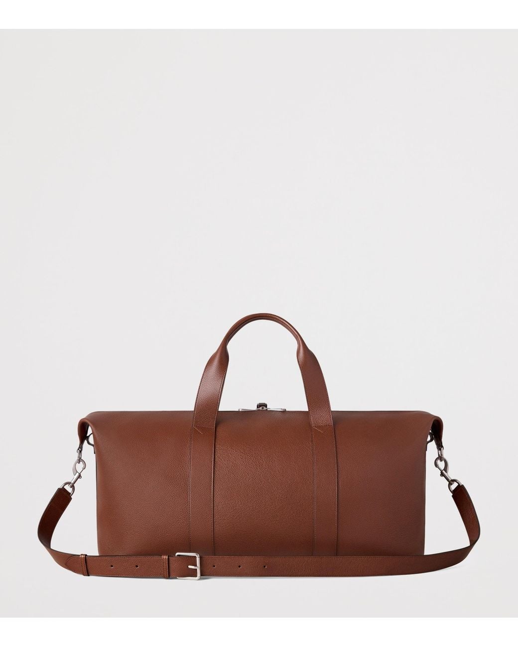 Mulberry Brown Medium Leather Heritage Clipper Holdall for men