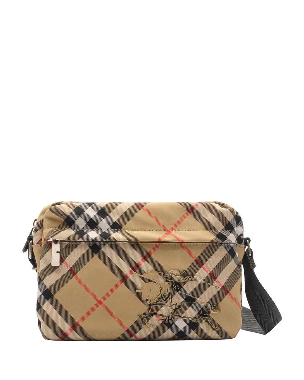 Burberry Brown Small Canvas Check Cross-Body Bag for men