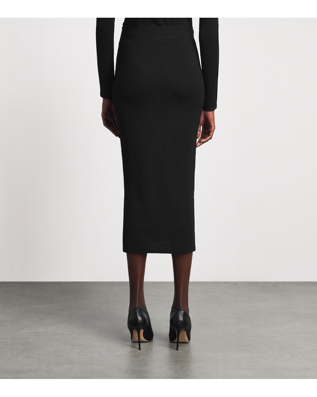Wolford Black Wool-Blend Seamless Midi Skirt