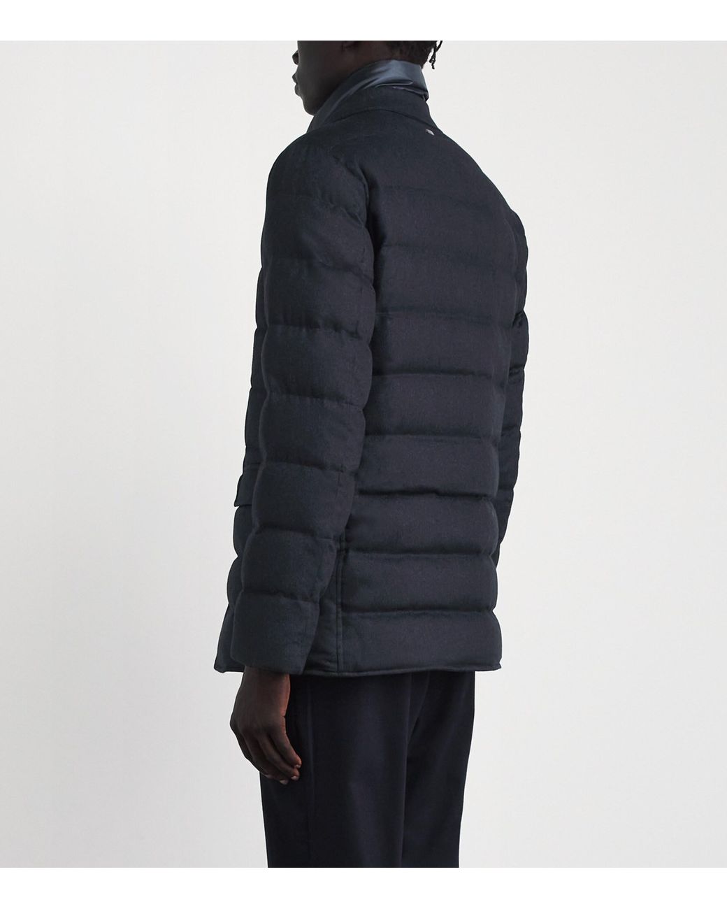 Herno Blue Silk-Cashmere Quilted Hybrid Jacket for men