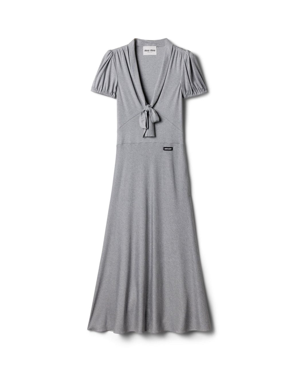 Miu Miu Gray Silk Jersey Midi Dress