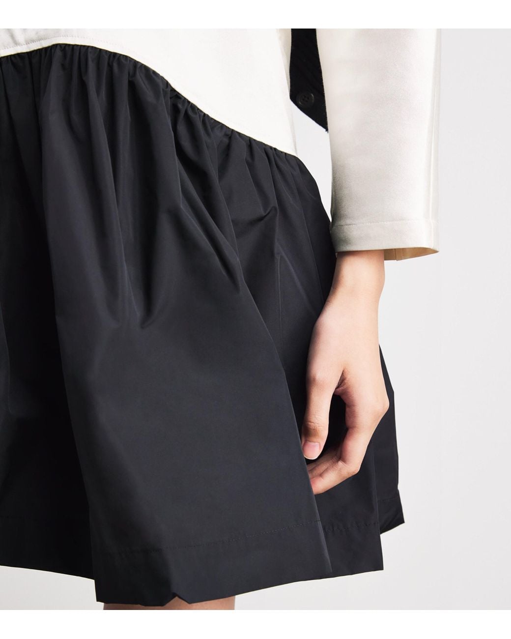Polo Ralph Lauren White Cotton-Silk Taffeta Drop-Waist Mini Dress