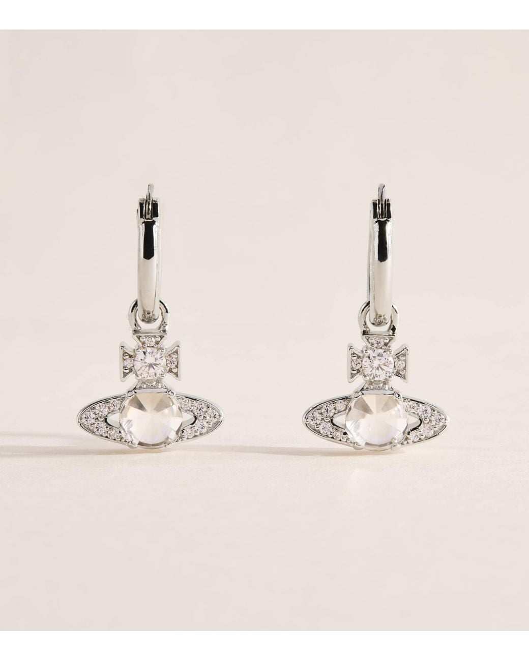 Vivienne Westwood Natural Crystal Ondina Hoop Earrings