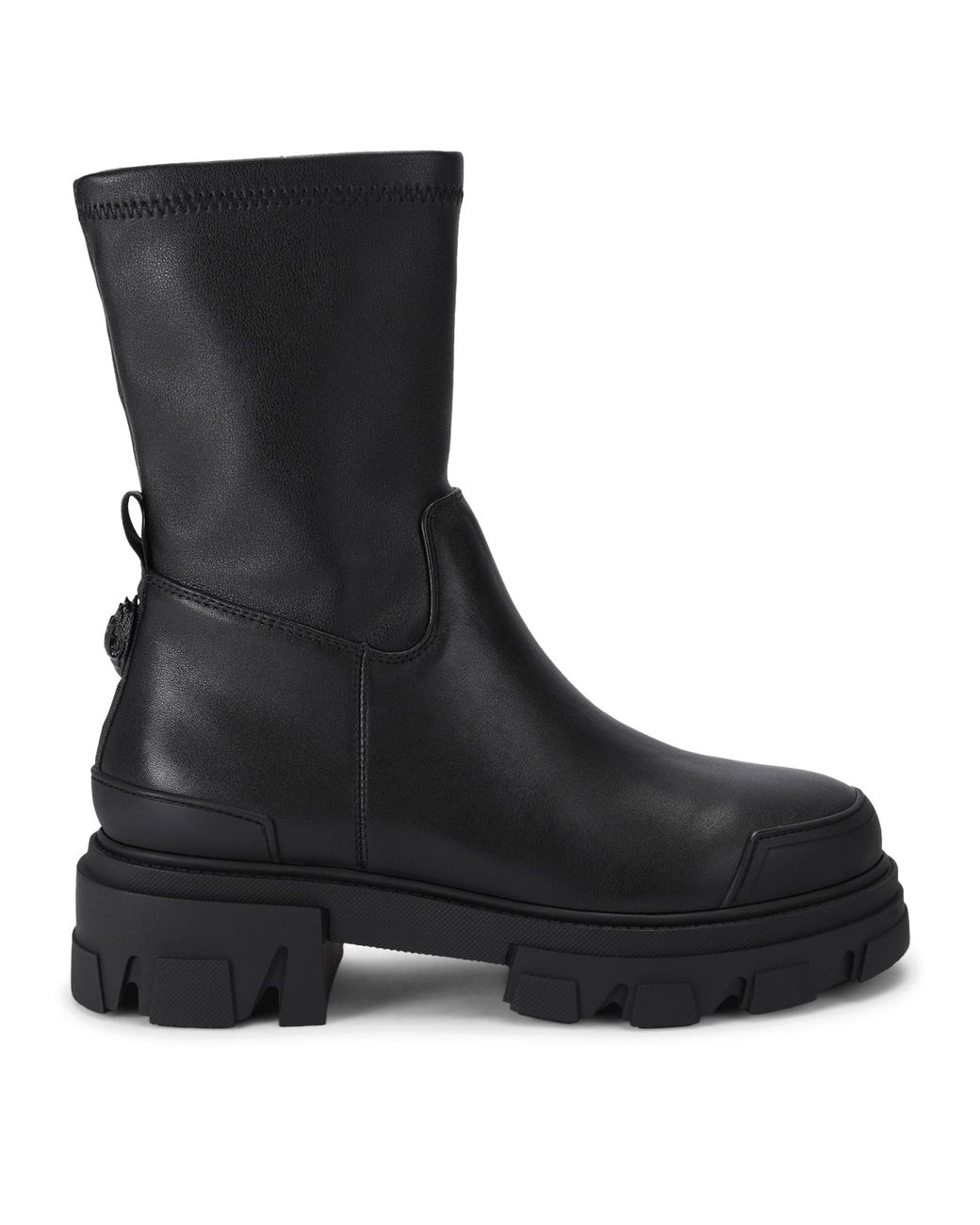 Kurt Geiger Black Leather Stomp Sock Ankle Boots 50