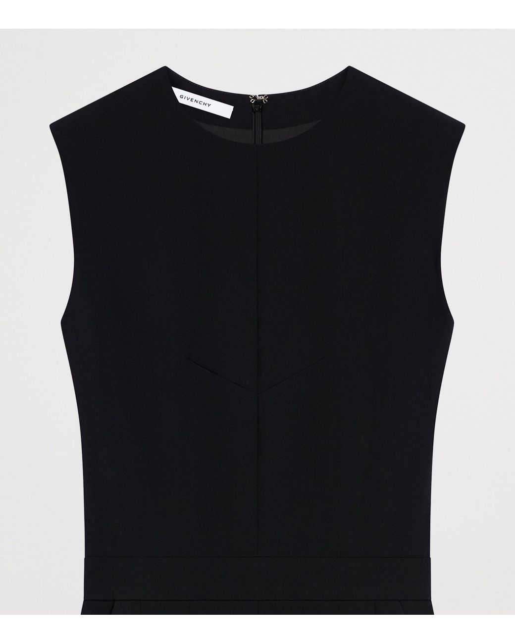 Givenchy Black Wool Sliced Midi Dress