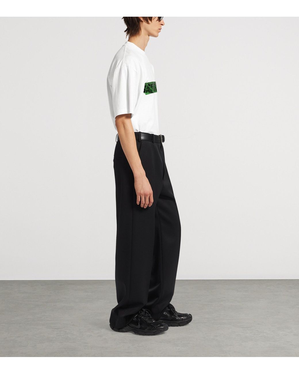 Balenciaga White Cotton Messy Spray T-Shirt for men