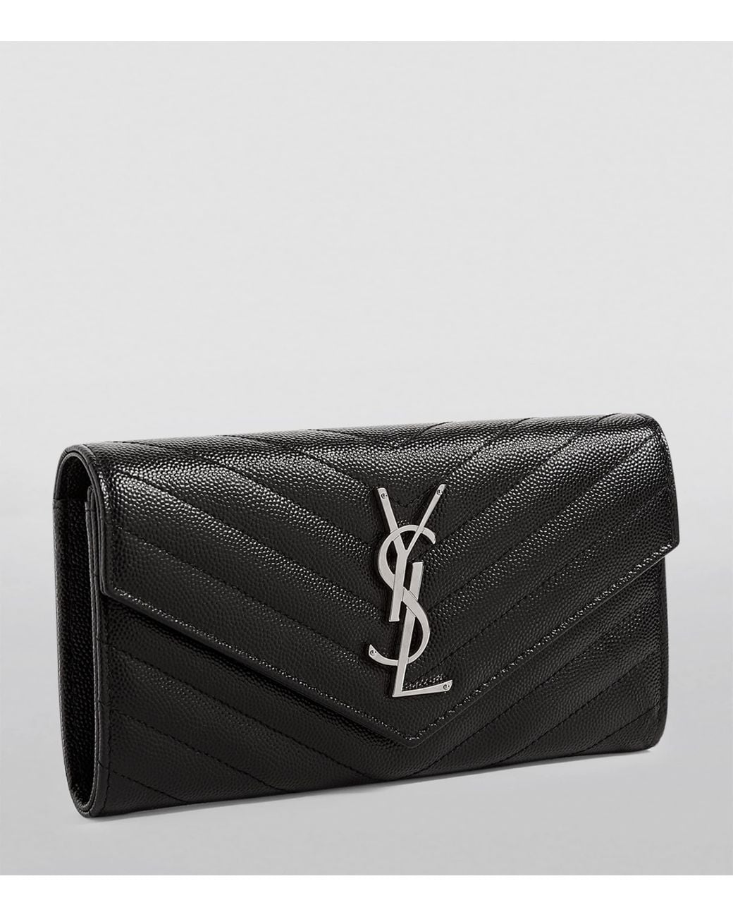 Saint Laurent Black Monogram Matelassé Large Flap Wallet