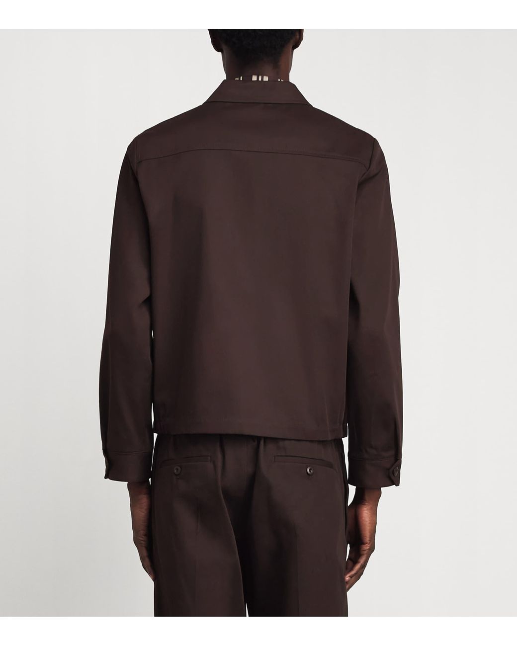 Sandro Brown Cotton Collared Jacket for men