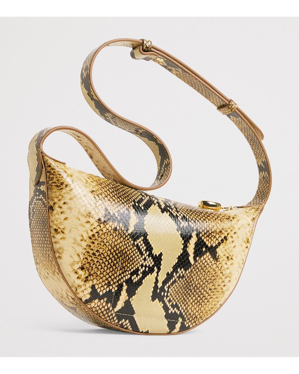 Joseph Metallic Leather Snake-Embossed Bean Shoulder Bag