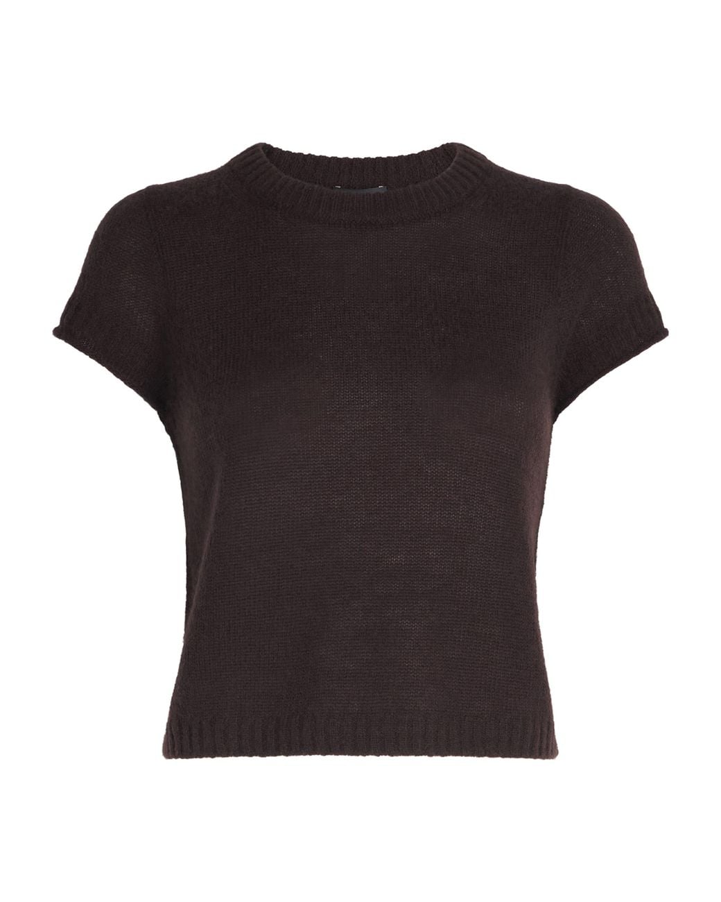 ME+EM Black Wool-Cashmere-Silk Knitted T-Shirt