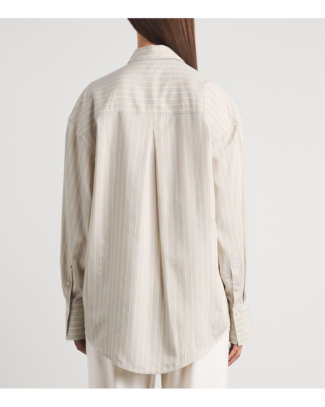 Totême White Silk Oversized Stripe Shirt