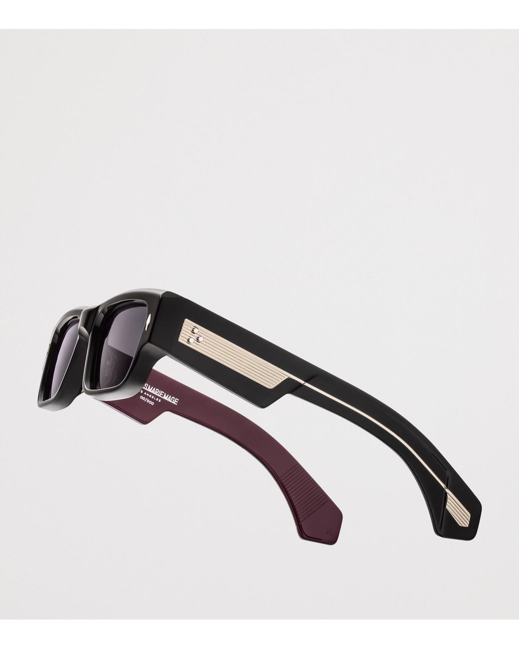 Jacques Marie Mage Black Engel Rectangular Sunglasses for men