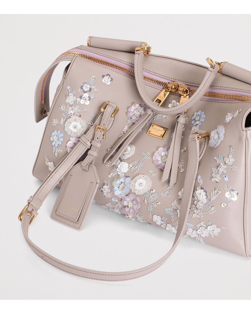 Dolce & Gabbana Multicolor Medium Calfskin Embellished Vittoria Top-Handle Bag
