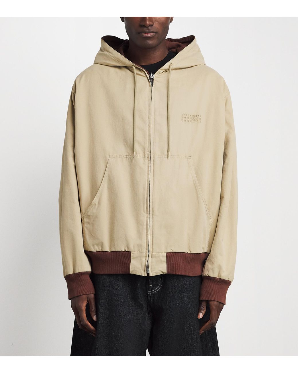 MM6 by Maison Margiela Natural Reversible Hoodie Bomber Jacket for men