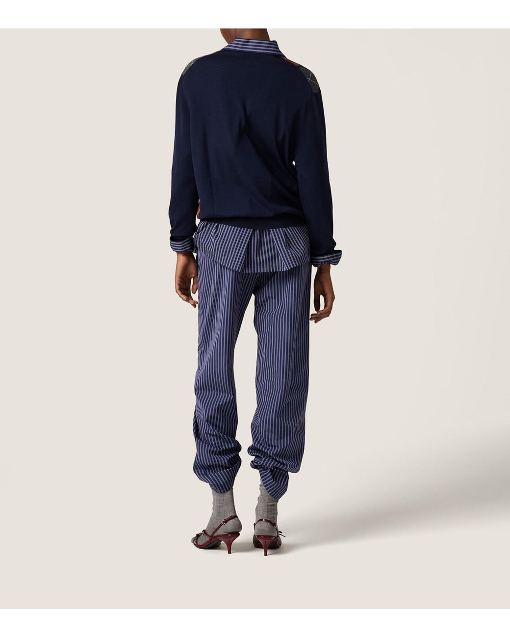 Miu Miu Blue Wool Argyle Sweater