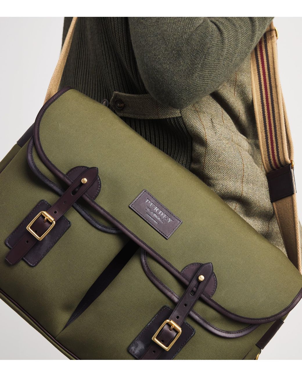 James Purdey & Sons Green Canvas Field Game Cross-Body Bag for men