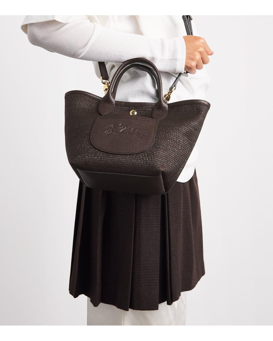 Longchamp Brown Extra-Small Canvas Le Pliage Cross-Body Bag