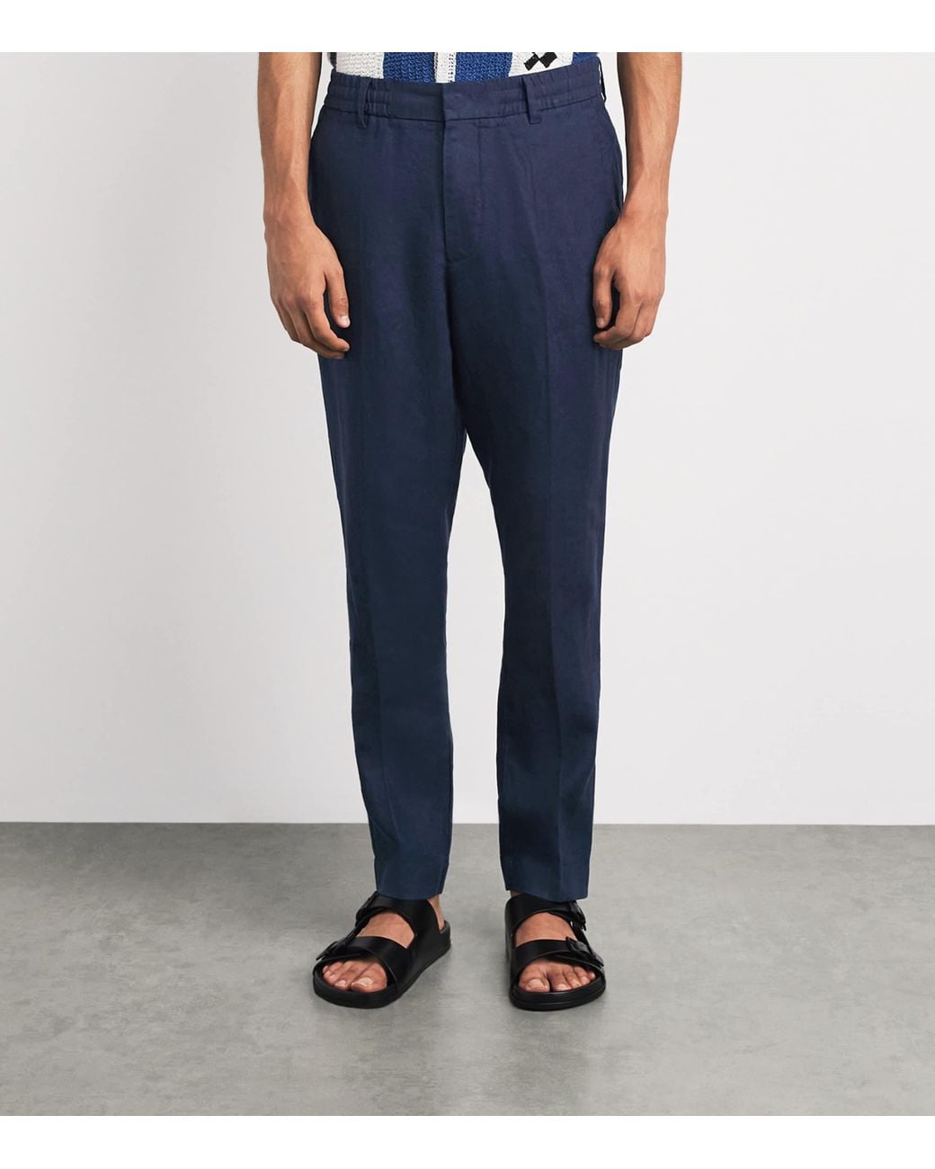 NN07 Blue Linen Billie Trousers for men