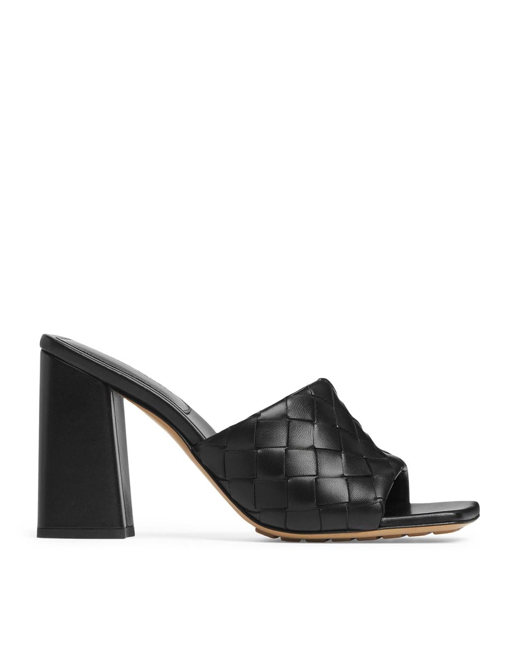 Bottega Veneta Black Lambskin Parco Heeled Mules 90