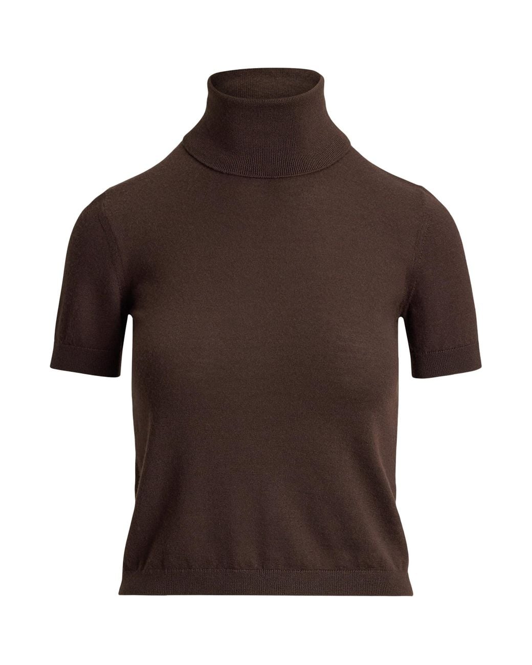 Ralph Lauren Brown Cashmere Short-Sleeve Sweater
