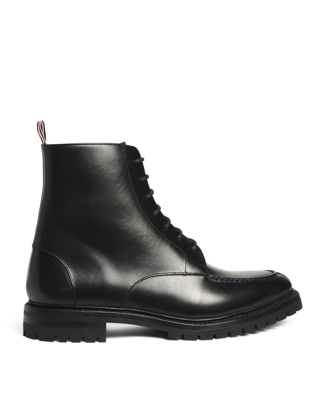 Thom Browne Black Leather Commando Boots for men