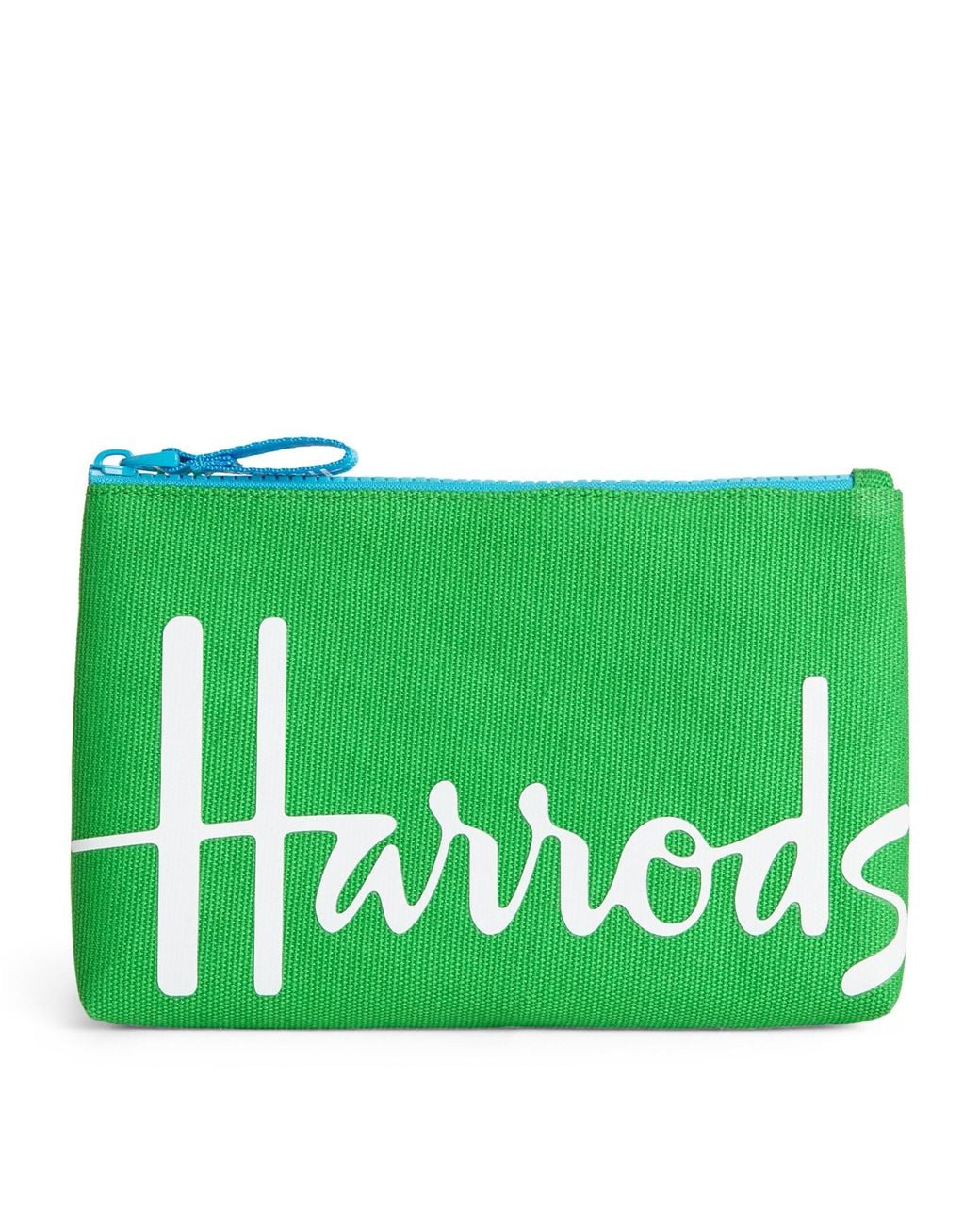 Harrods Green Small Cotton Logo Pouch