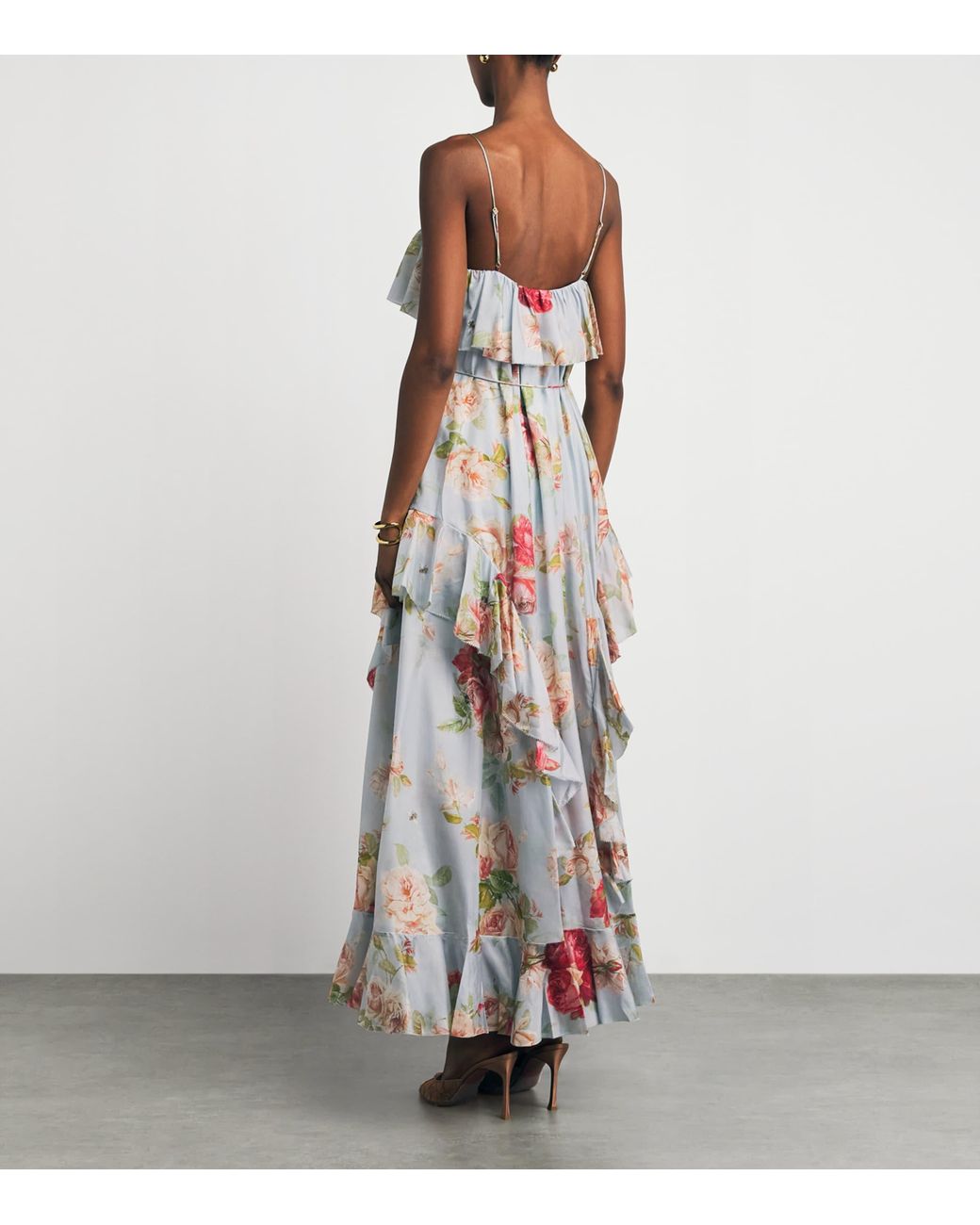 Zimmermann White Silk Floral Roselight Midi Dress