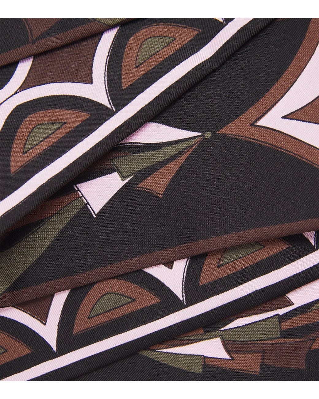 Emilio Pucci White Silk Mixed Print Twill Scarf