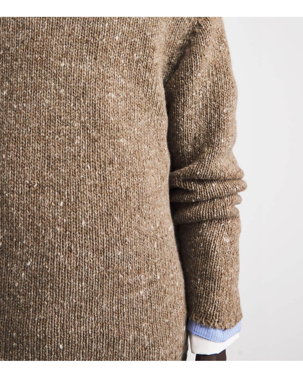 Auralee Brown Wool Tweed Sweater for men