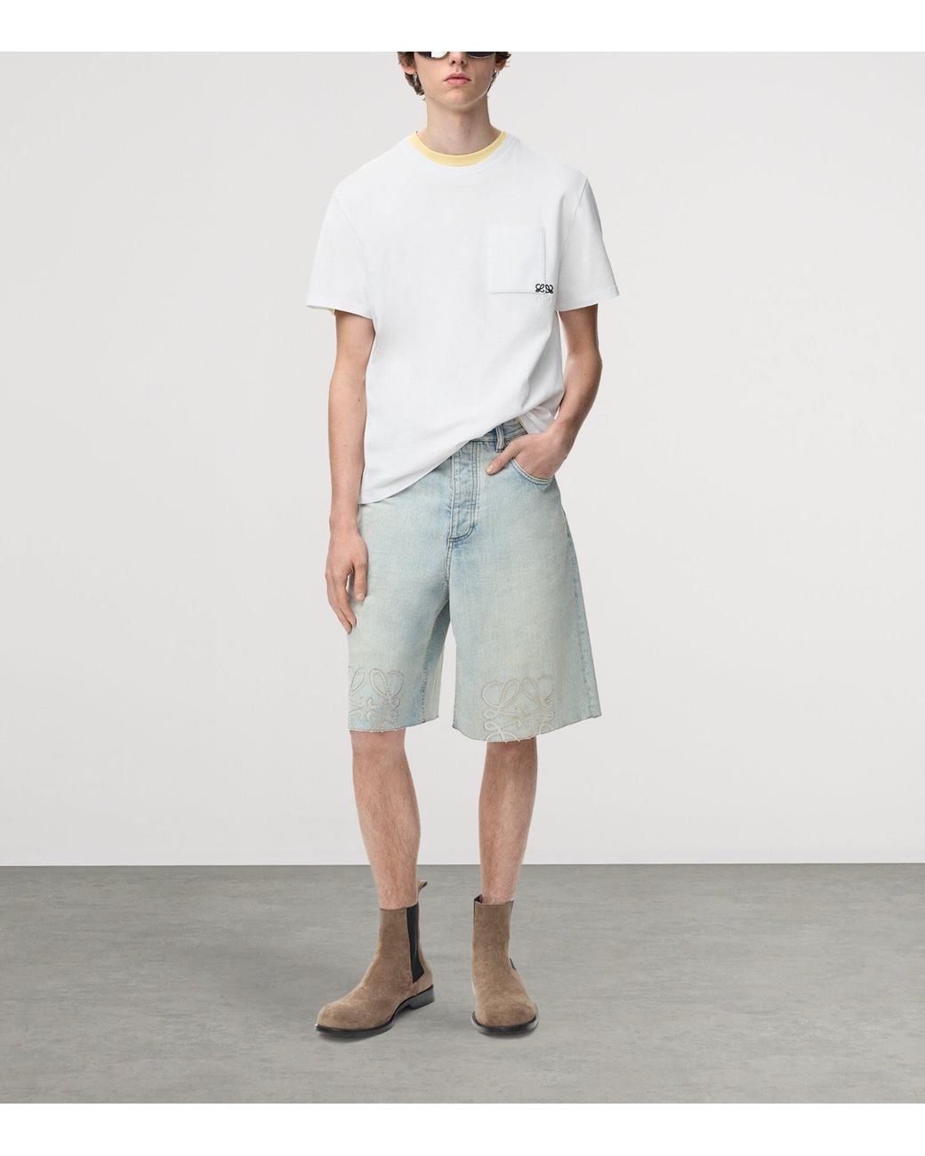 Loewe White Pocket Anagram T-Shirt for men