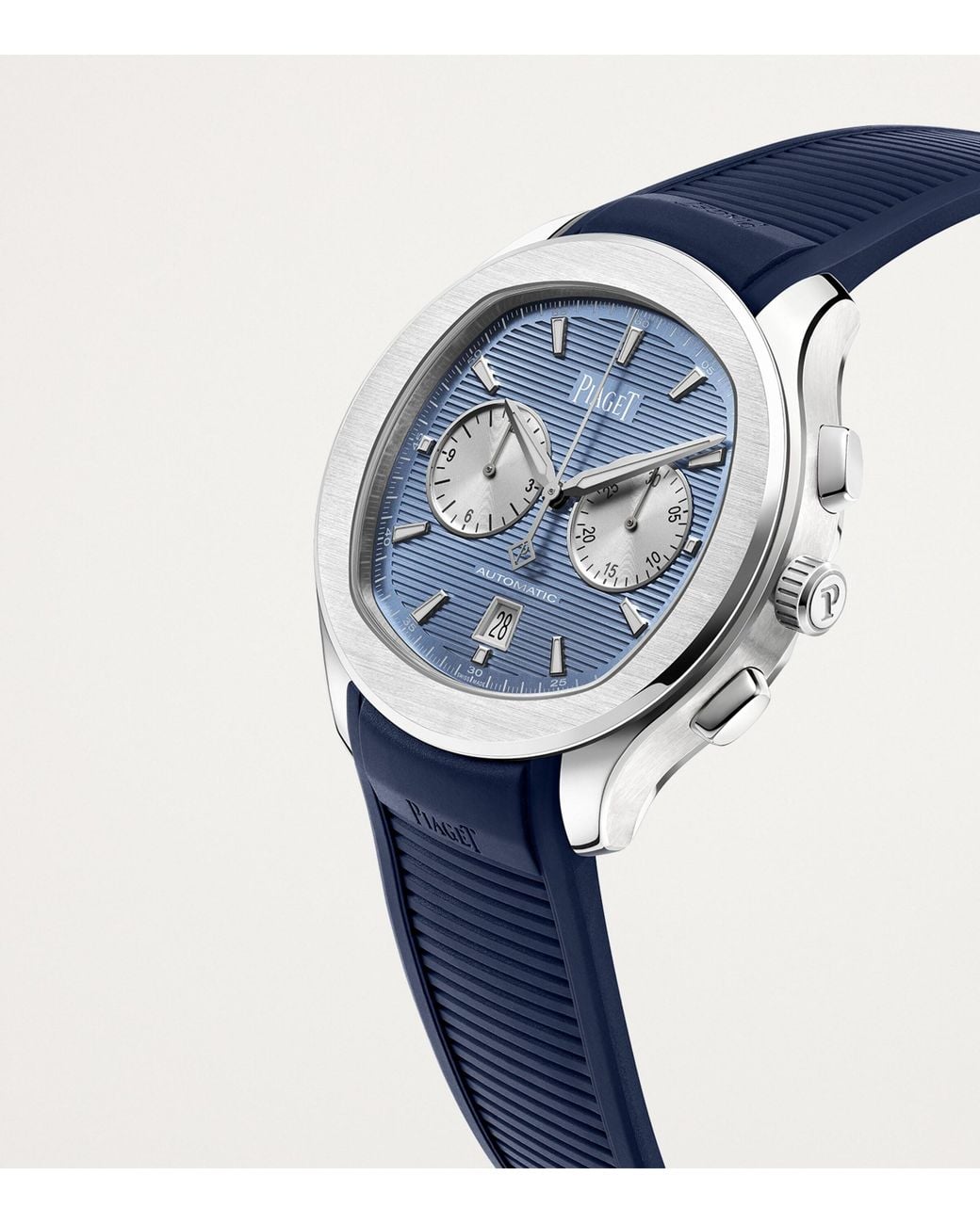 Piaget Blue Stainless Steel Polo Chronograph Watch