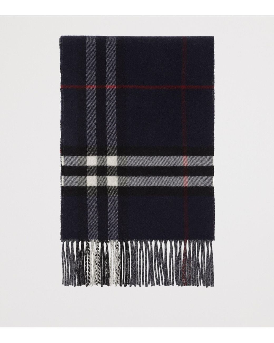 Burberry Gray Cashmere Reversible Check Scarf