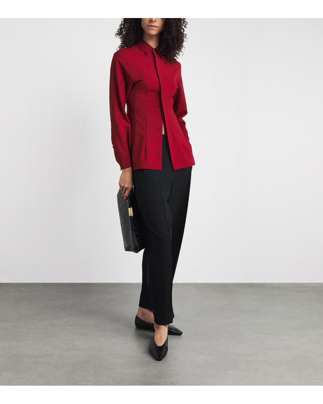RETORI Red Virgin Wool Fitted Shirt