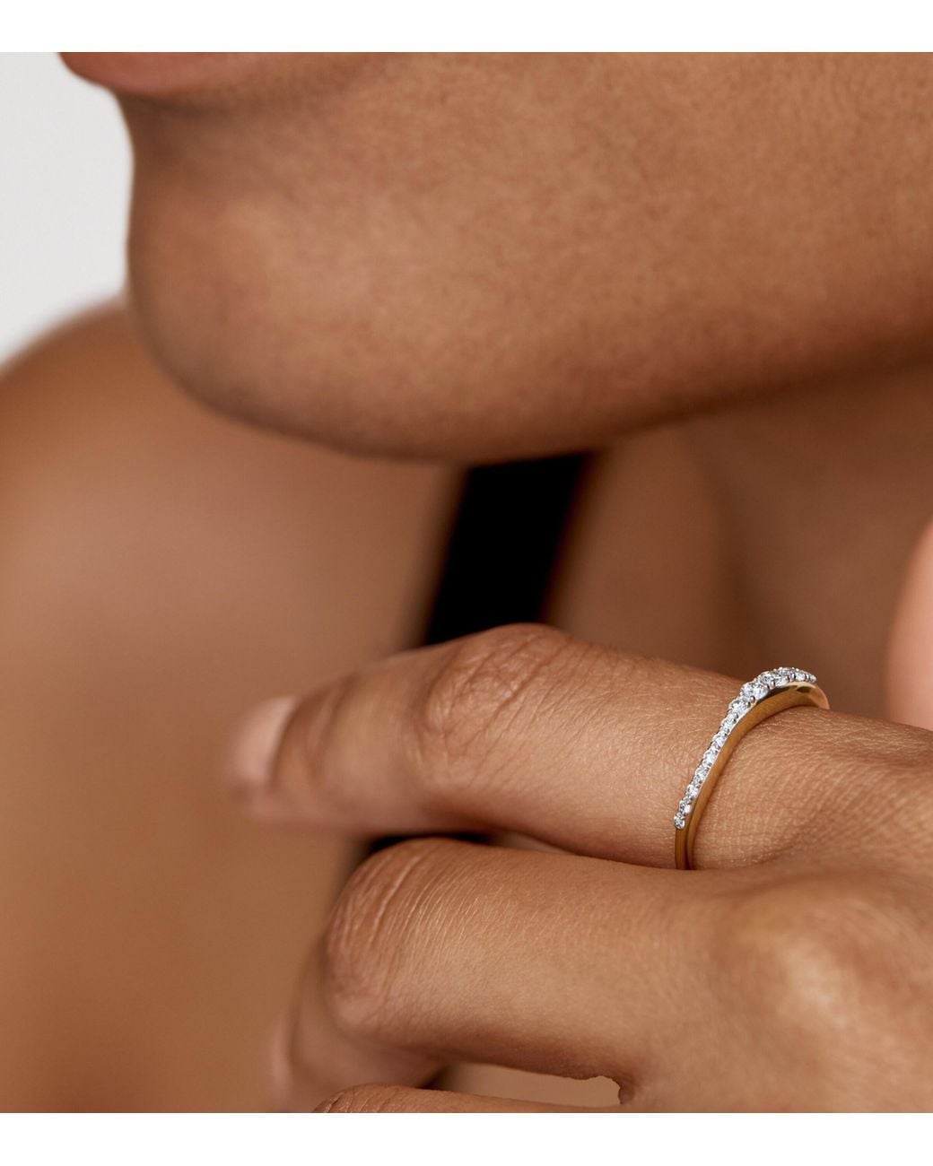 Monica Vinader Natural Vermeil And Diamond Riva Ring