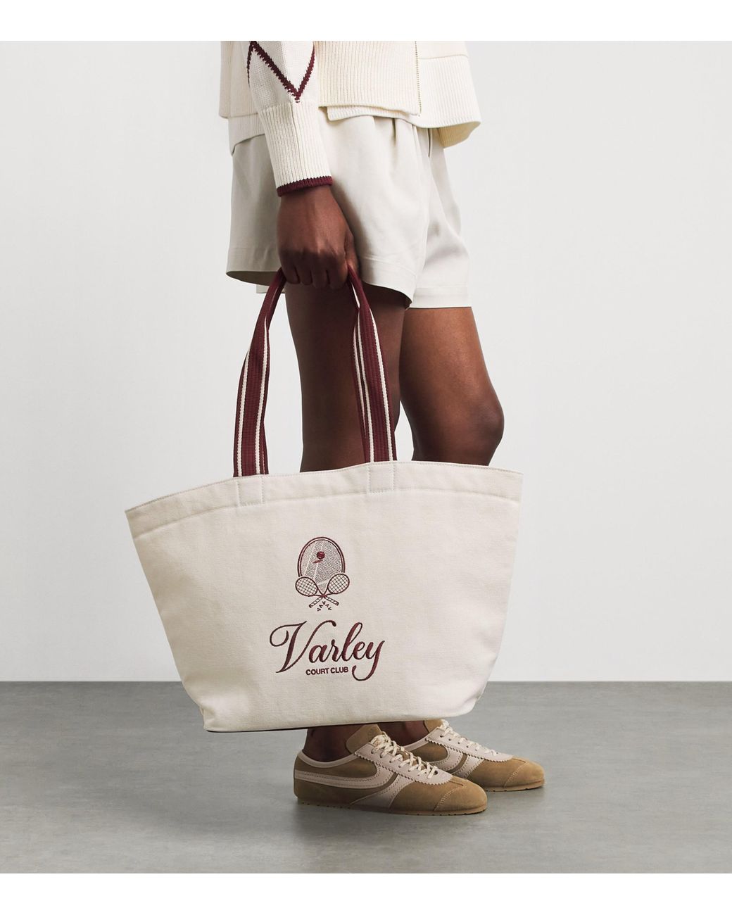 Varley White Canvas Robinson Club Tote Bag