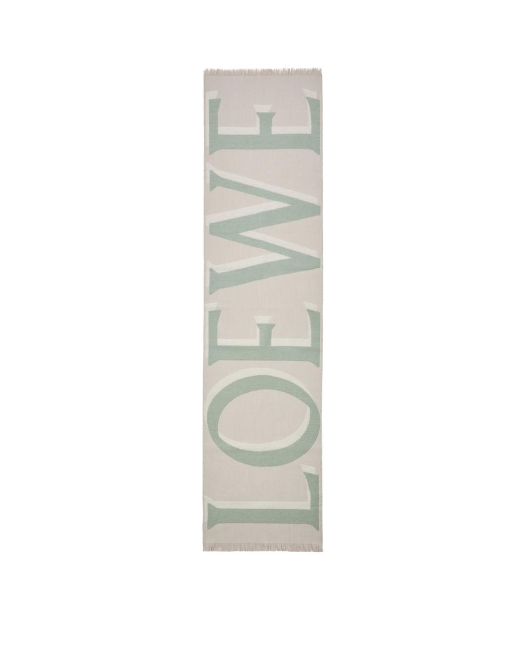 Loewe White Cashmere-Wool Scarf