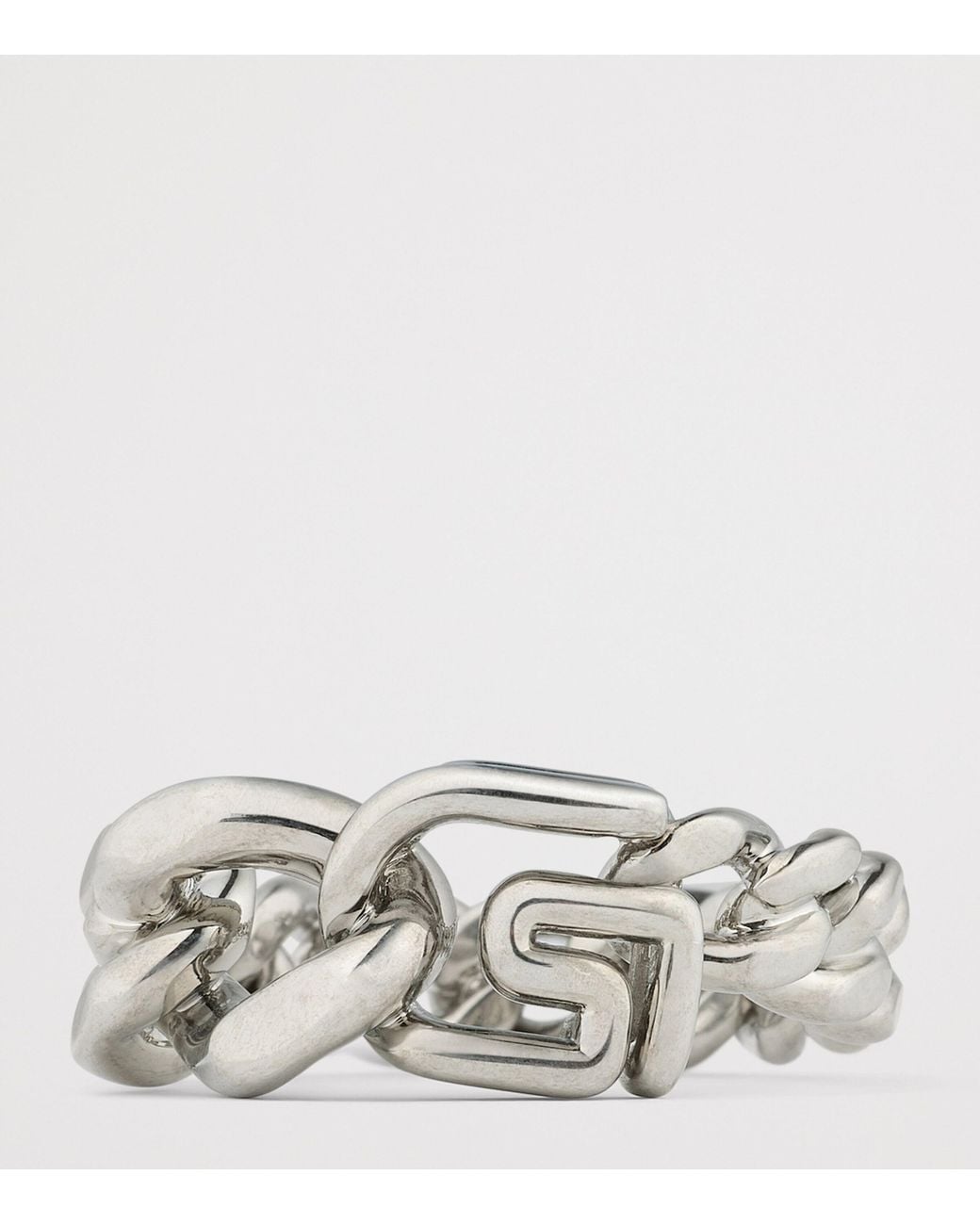 Givenchy Metallic Brass Chain G Ring for men