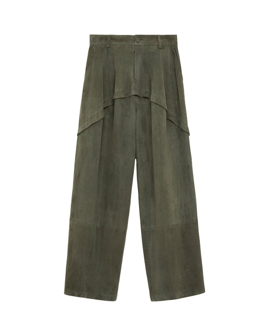 Loewe Green Suede Layered Trousers