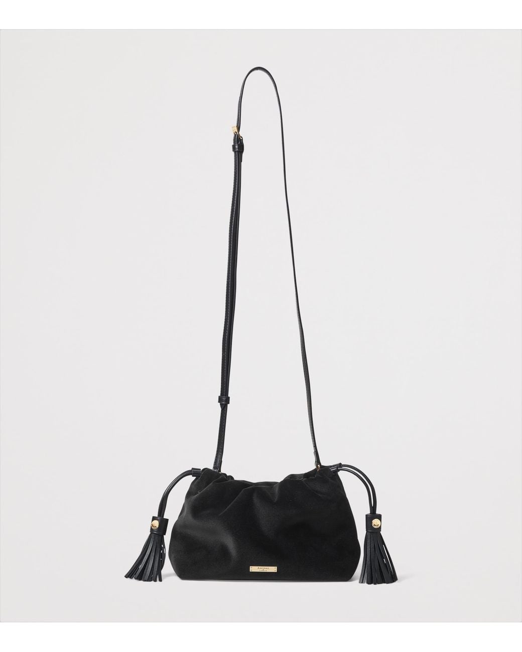 Aspinal Black Velvet Freida Top-Handle Bag
