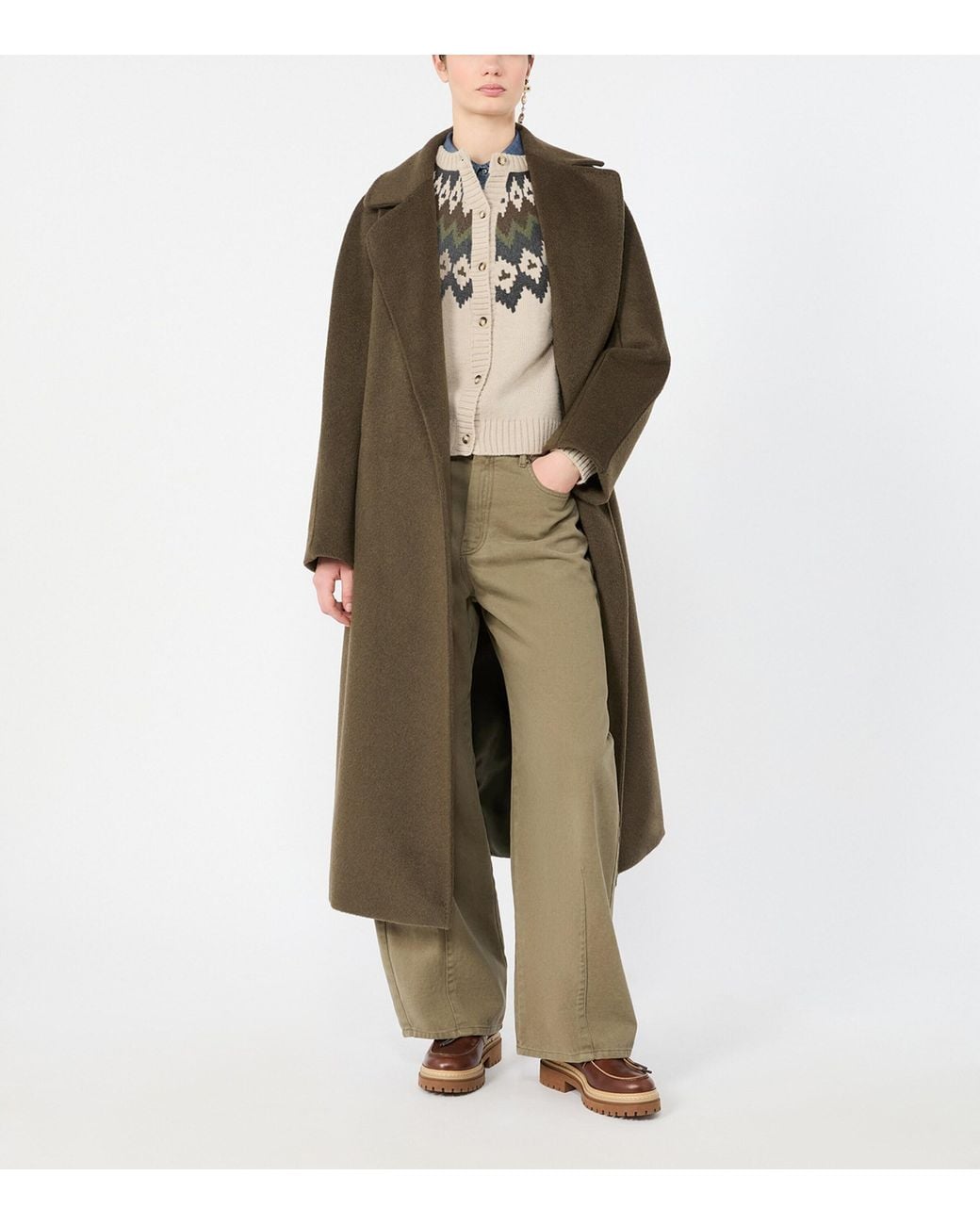 Weekend by Maxmara Green Slouchy Wide-Leg Jeans