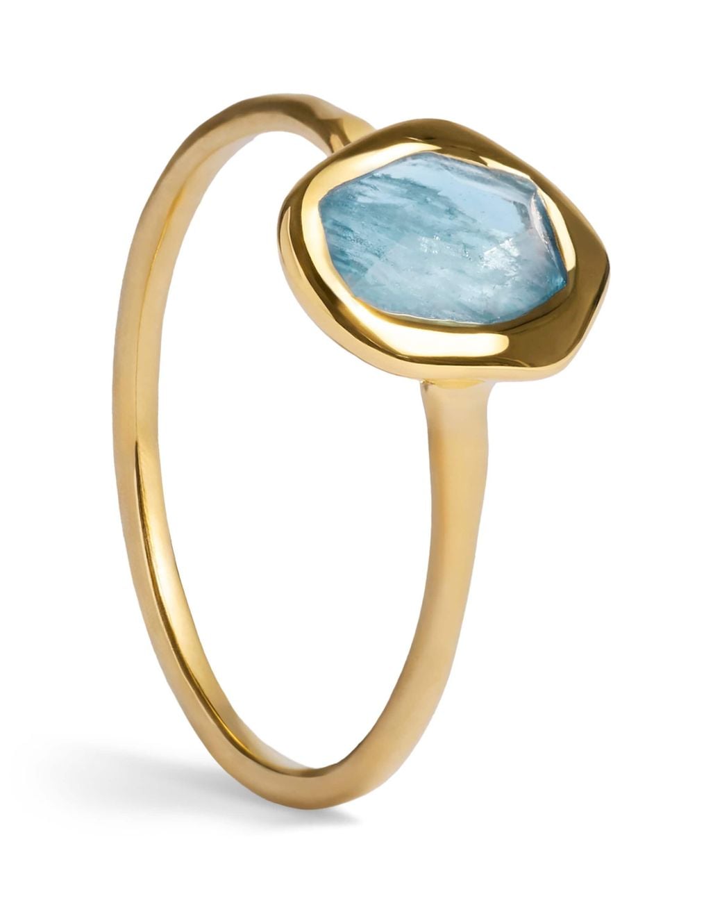 Monica Vinader Metallic Vermeil And Aquamarine Odyssey Ring