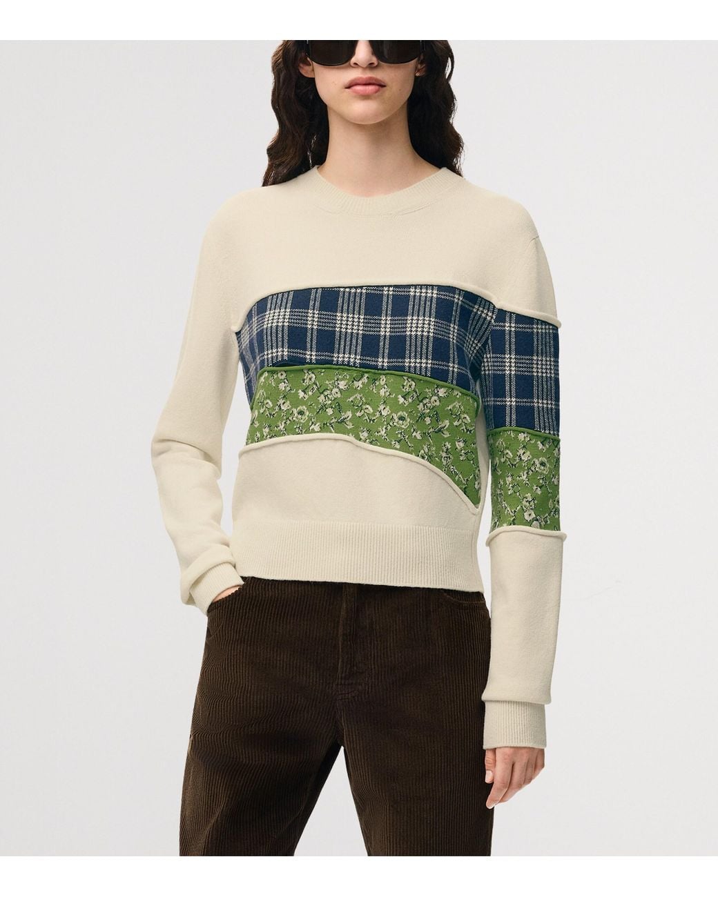 Loewe White X Cosima Von Bonin Wool-Blend Patchwork Sweater