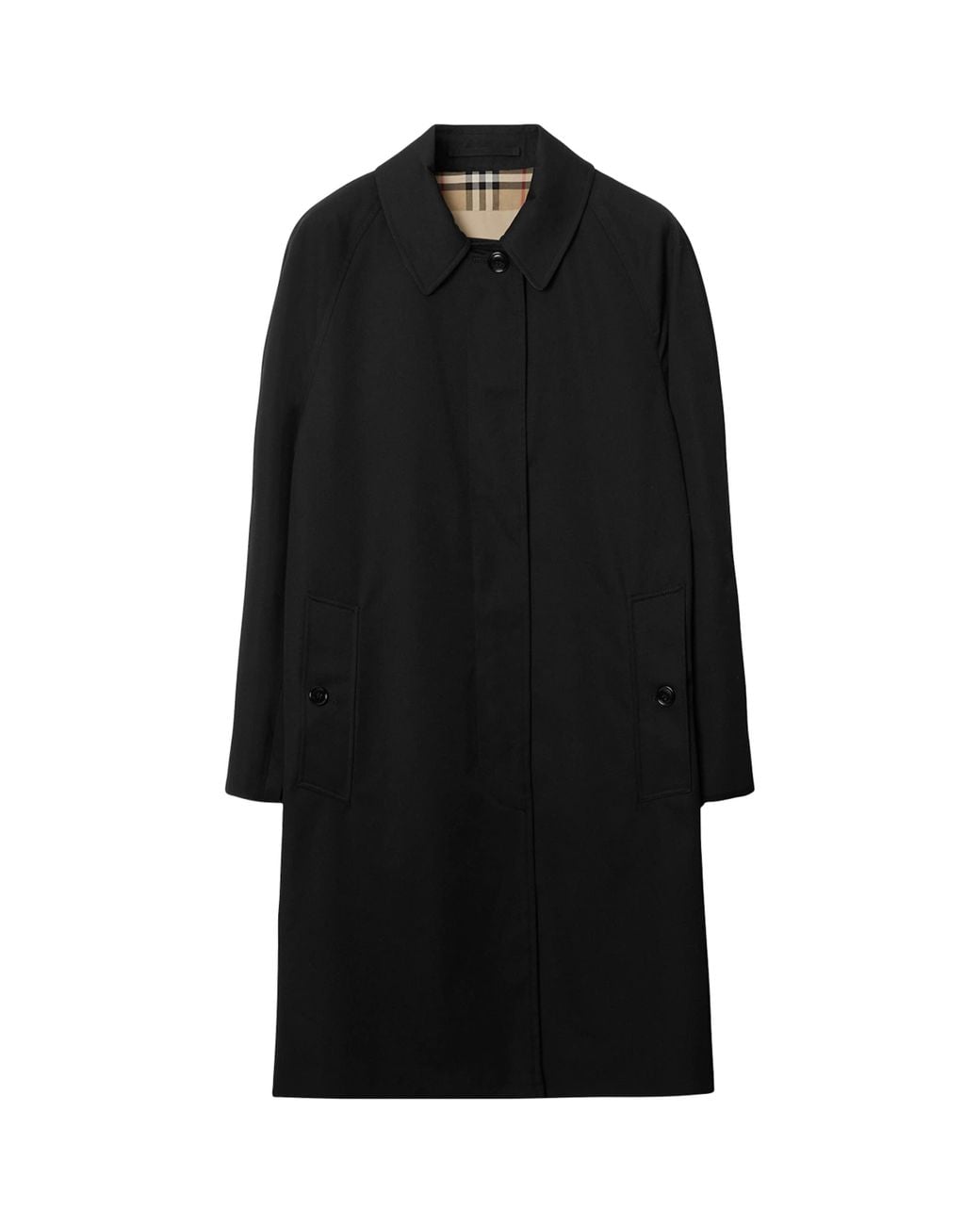 Burberry Black Gabardine Camden Car Coat
