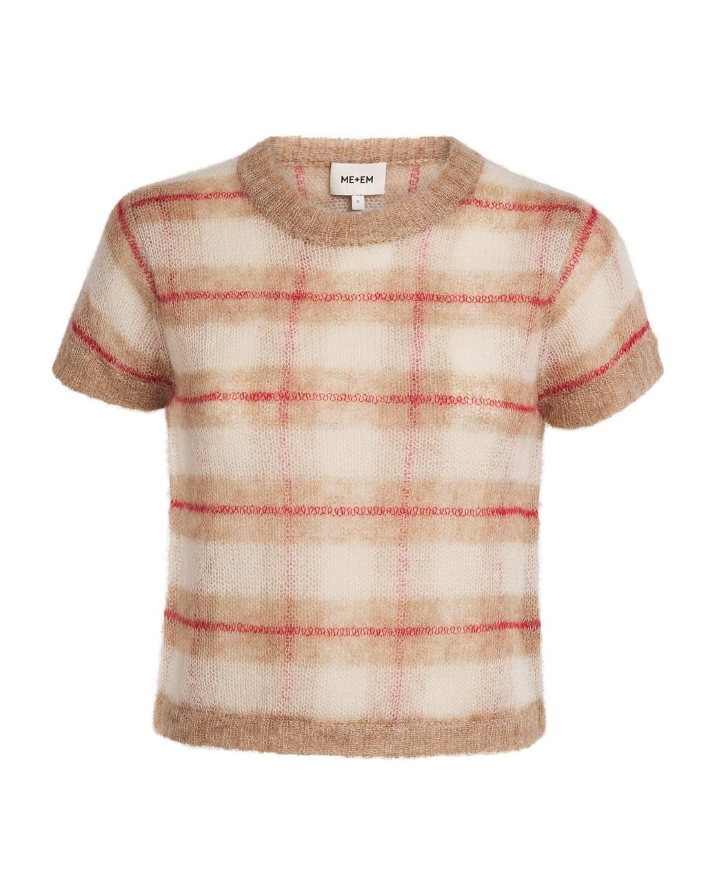 ME+EM Pink Knitted Check Baby T-Shirt