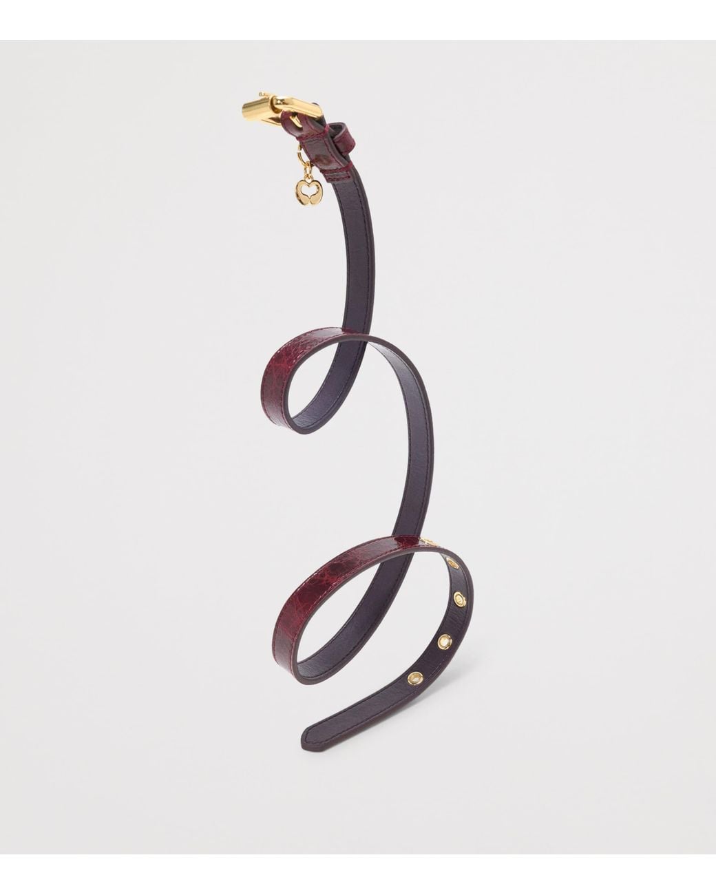 Maje White Leather Eyelet Slim Belt
