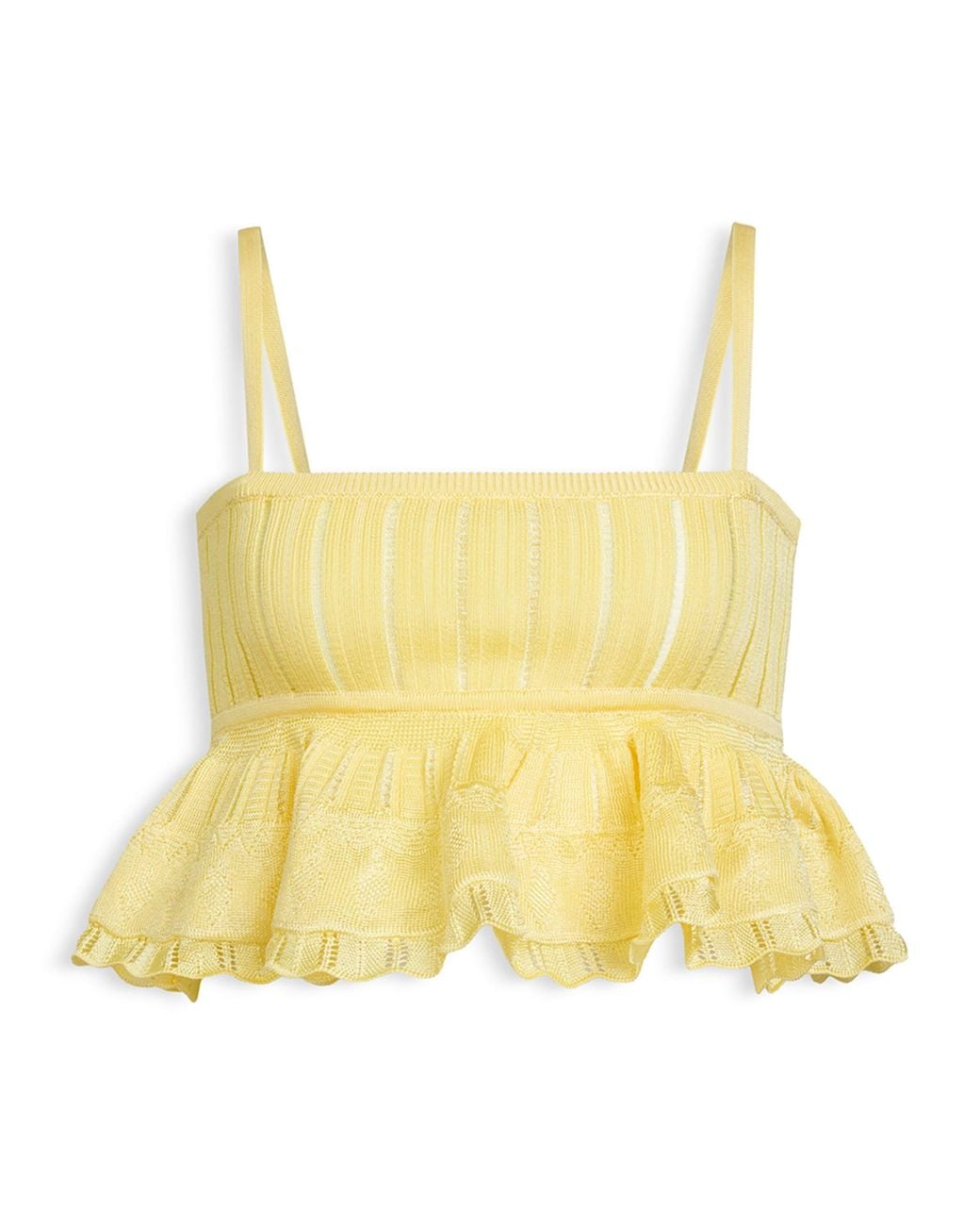 Alaïa Yellow Knitted Crinoline Crop Top