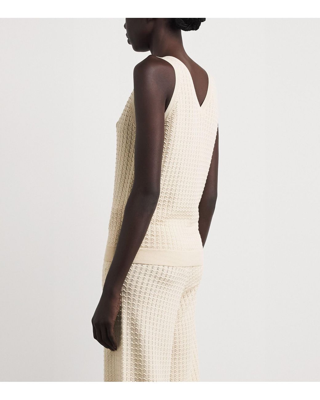 Eleventy White Wool Tank Top