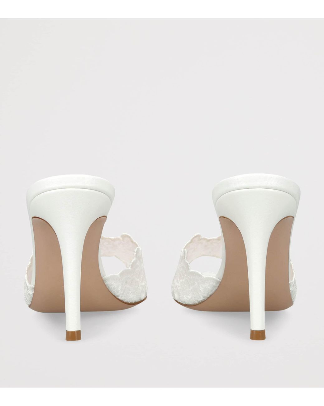Gianvito Rossi White Lace Yvonne Mules 85