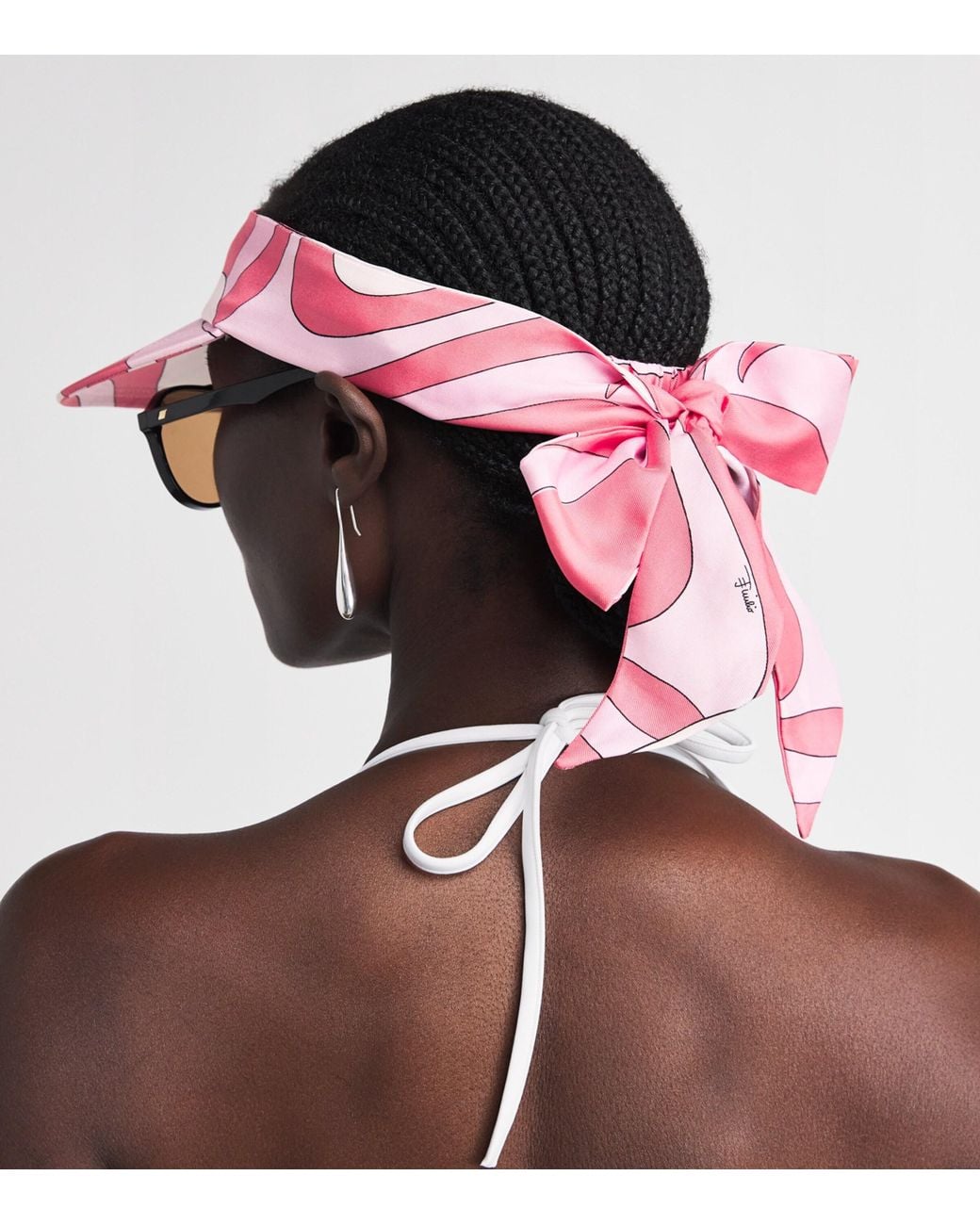 Emilio Pucci Pink Silk Printed Visor Cap